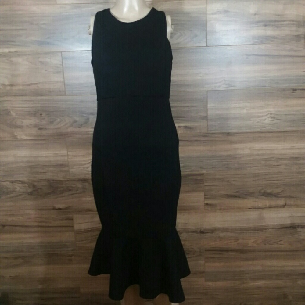 Felicity & Coco Black Mermaid Midi Dress Medium